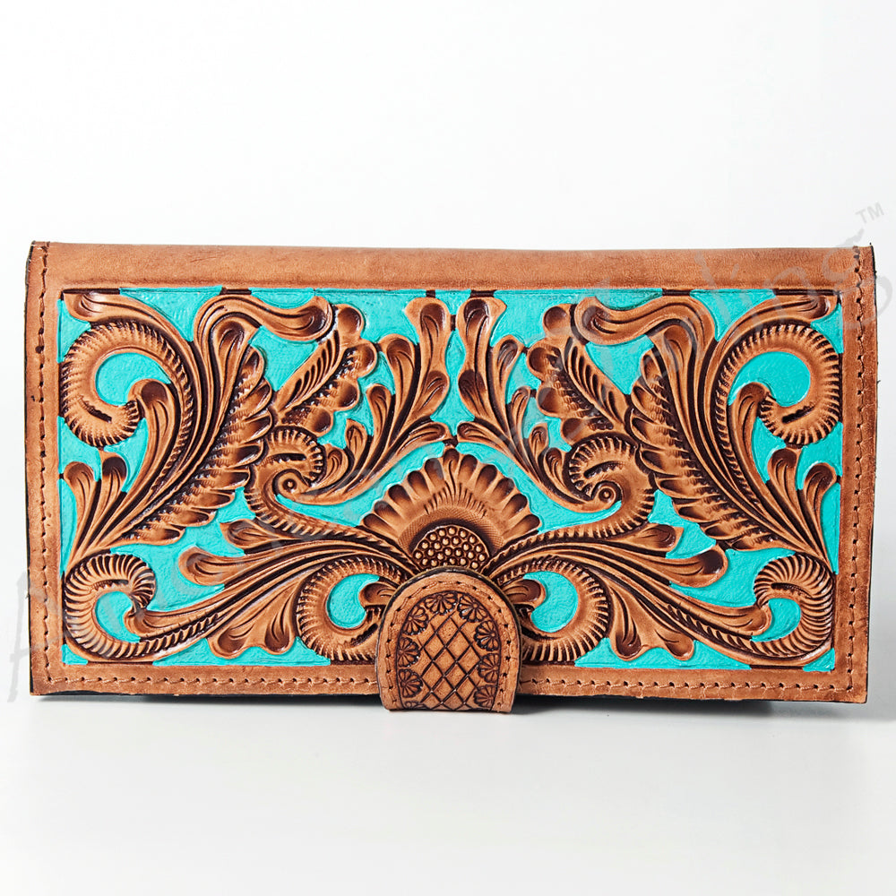 American Darling Wallet Hand Tooled Genuine Leather Women Bag Western Handbag Purse