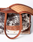 American Darling ADBGZ463 Tote Hand Tooled Hair-On Genuine Leather Women Bag Western Handbag Purse