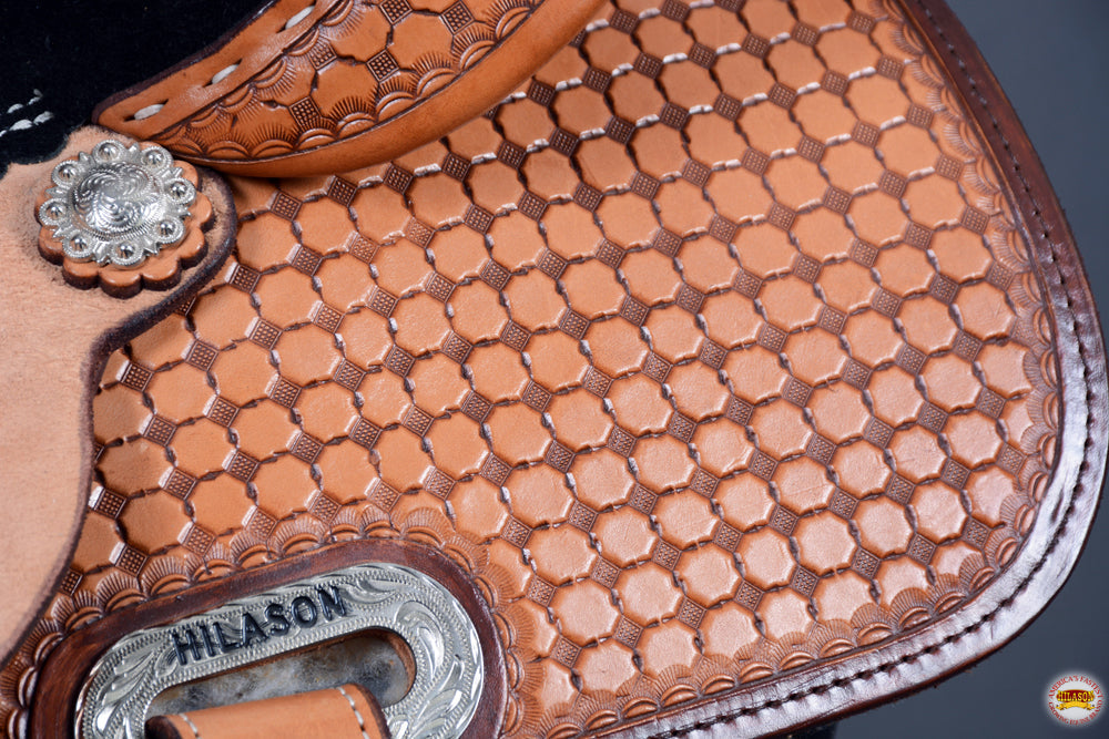 Hilason Western Horse Ranch Roping Saddle American Leather Hilason Tan pleasure endurance