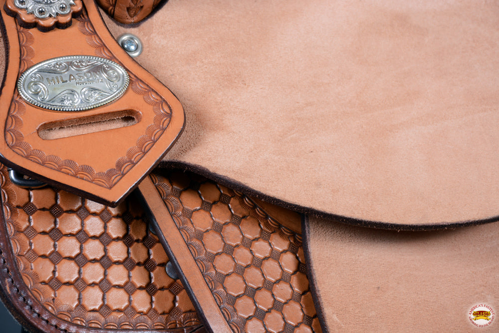 Hilason Western Horse Ranch Roping Saddle American Leather Hilason Tan pleasure endurance