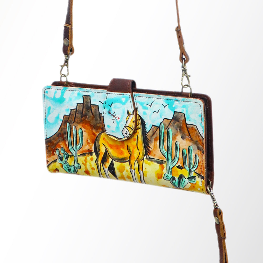 American Darling Wristlet Genuine Leather Women Bag Western Handbag Purse