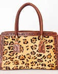 American Darling ADBGI174A Tote Hand Tooled Hair On Genuine Leather women bag western handbag purse