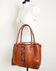 American Darling Tote Hand Tooled Hair On Genuine Leather Women Bag Western Handbag Purse