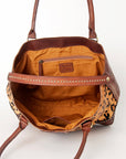 American Darling Tote Hand Tooled Hair On Genuine Leather Women Bag Western Handbag Purse