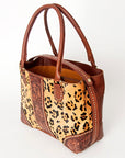American Darling Tote Hand Tooled Hair On Genuine Leather Women Bag Western Handbag Purse