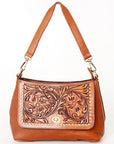 American Darling Hobo Hand Tooled Hair On Genuine Leather Women Bag Western Handbag Purse