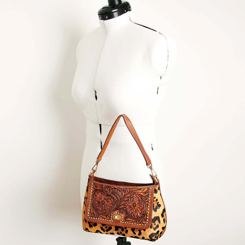 American Darling Hobo Hand Tooled Hair On Genuine Leather Women Bag Western Handbag Purse