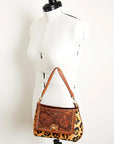 American Darling Hobo Hand Tooled Hair On Genuine Leather Women Bag Western Handbag Purse