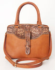 American Darling Tote Hand Tooled Hair On Genuine Leather Women Bag Western Handbag Purse