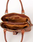 American Darling Tote Hand Tooled Hair On Genuine Leather Women Bag Western Handbag Purse