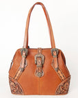 American Darling Tote Hand Tooled Hair On Genuine Leather Women Bag Western Handbag Purse