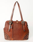 American Darling Tote Hand Tooled Hair On Genuine Leather Women Bag Western Handbag Purse