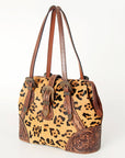 American Darling Tote Hand Tooled Hair On Genuine Leather Women Bag Western Handbag Purse