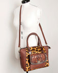 American Darling ADBGI187A Tote Hand Tooled Hair On Genuine Leather women bag western handbag purse