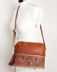 American Darling Cross Body I Hand Tooled Hair On Genuine Leather Women Bag Western Handbag Purse