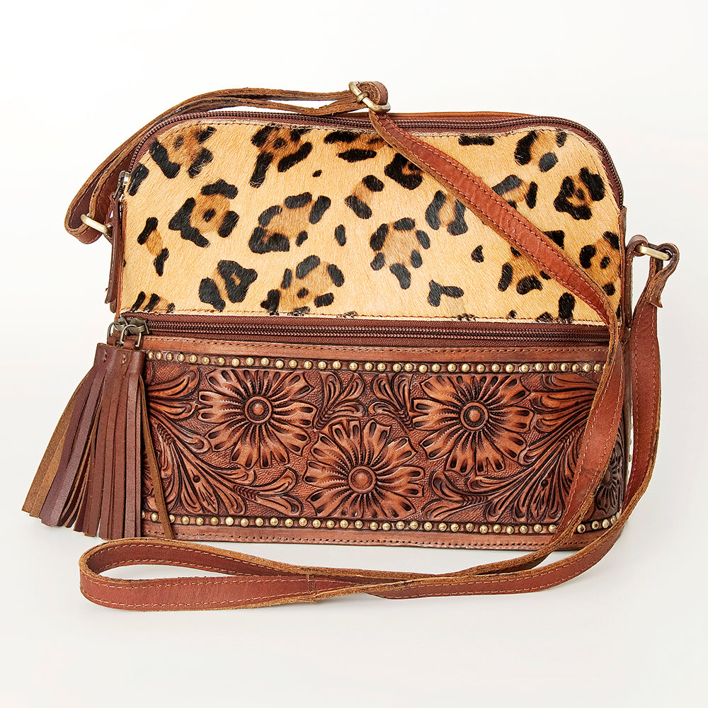 American Darling Cross Body I Hand Tooled Hair On Genuine Leather Women Bag Western Handbag Purse