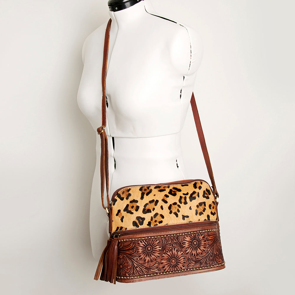 American Darling Cross Body I Hand Tooled Hair On Genuine Leather Women Bag Western Handbag Purse