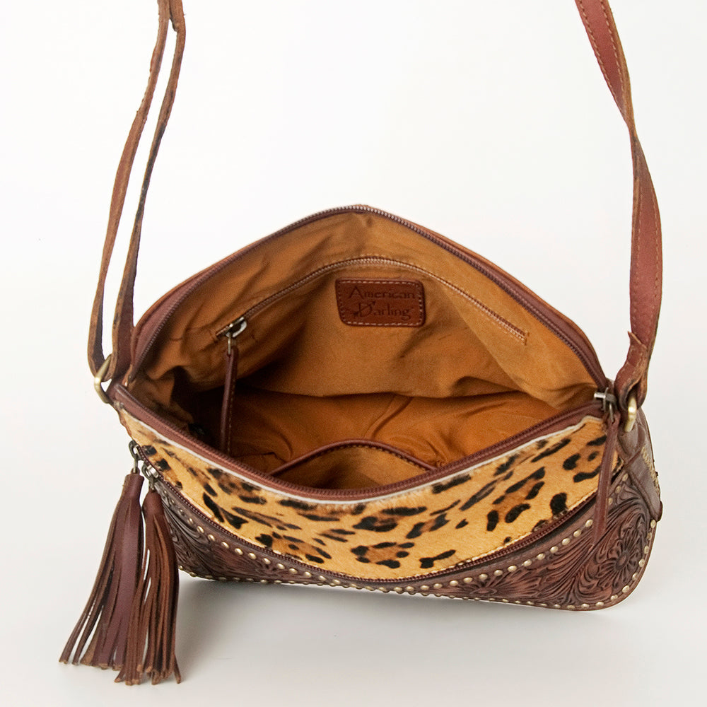 American Darling Cross Body I Hand Tooled Hair On Genuine Leather Women Bag Western Handbag Purse