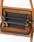 American Darling Organiser Hair-On Hand Tooled Genuine Leather Women Bag Western Handbag Purse