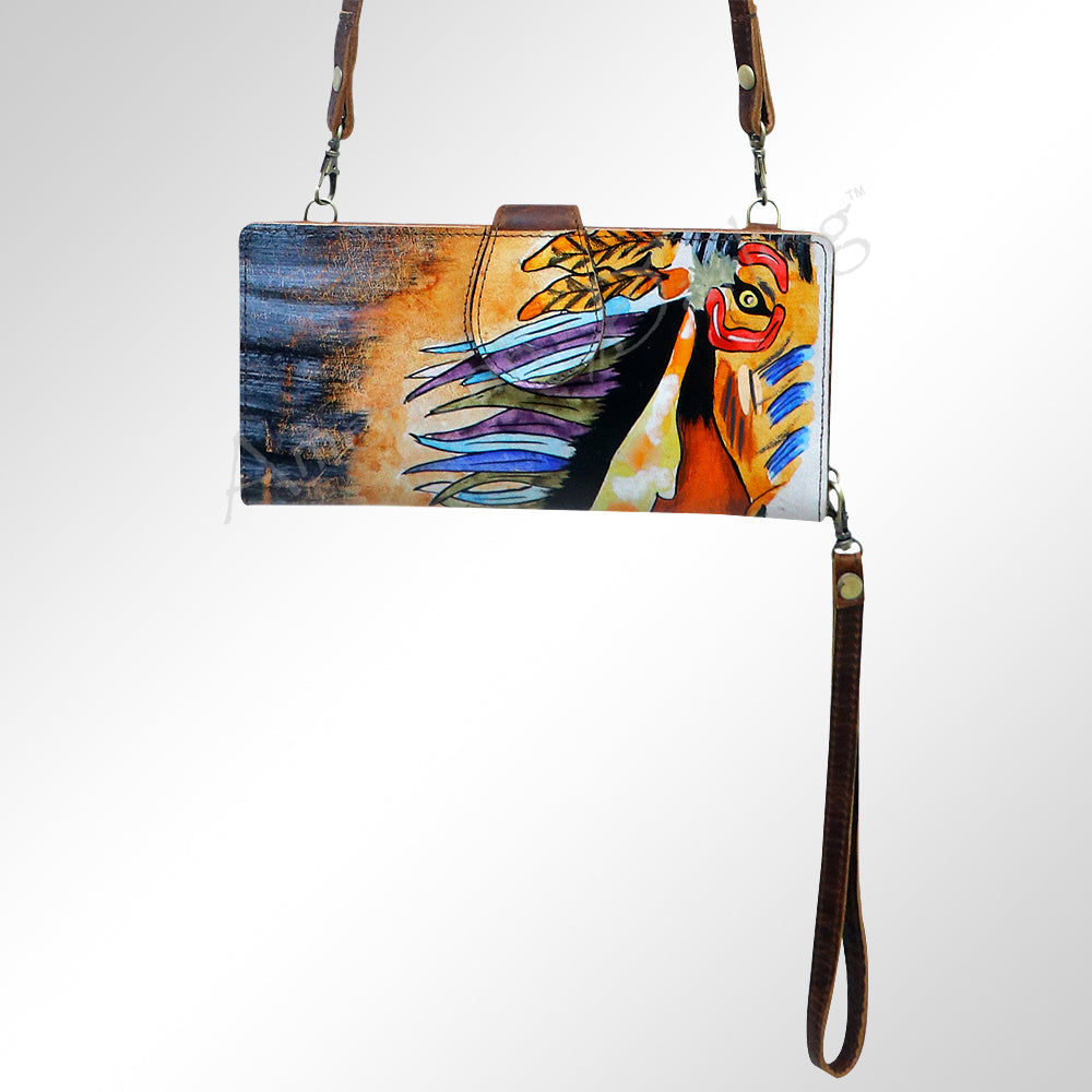 American Darling Wristlet Genuine Leather Women Bag Western Handbag Purse