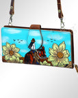 American Darling Wristlet Genuine Leather Women Bag Western Handbag Purse