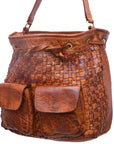 Never Mind Nmbgm126 Bucket Vintage Handmade Genuine Cowhide Leather Women Bag Western Handbag Purse