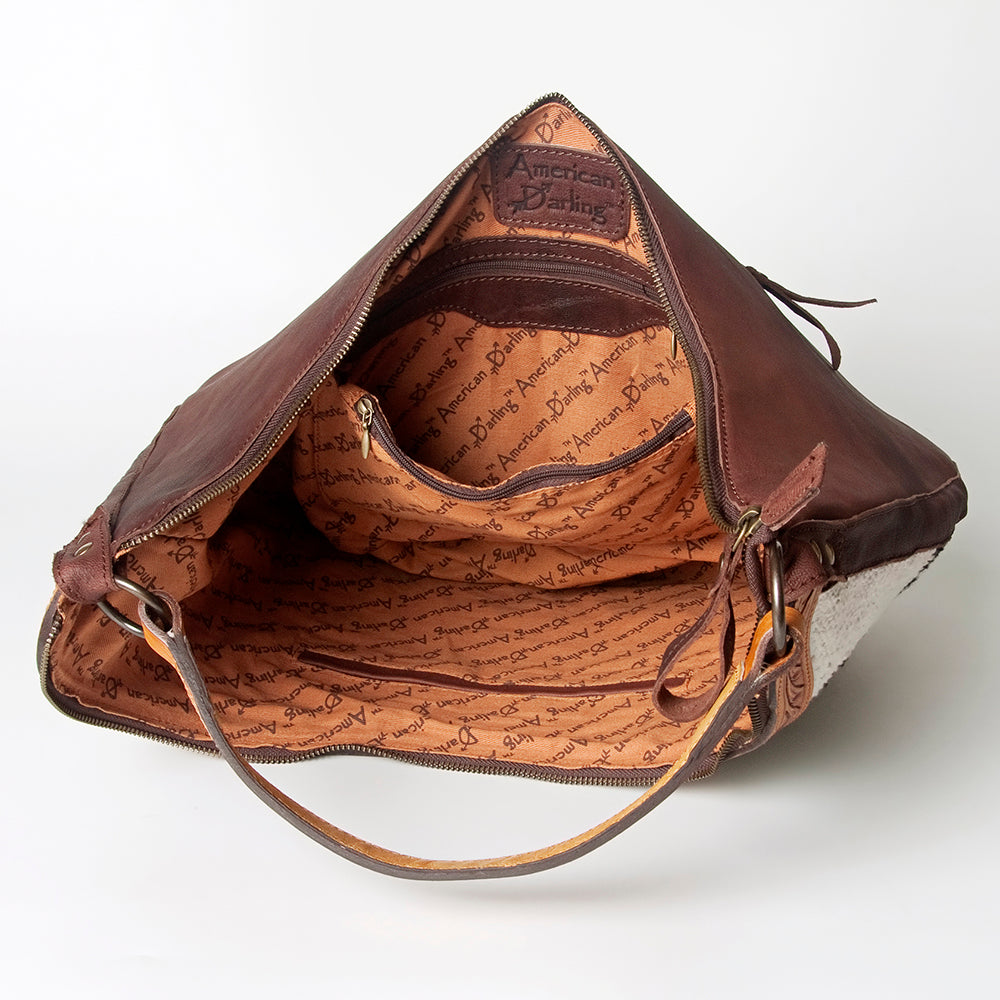 American Darling HOBO Hand Tooled Hair-on Genuine Leather women bag western handbag purse
