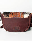 American Darling ADBGZ390A Cross Body Hand Tooled Hair On Genuine Leather women bag western handbag purse
