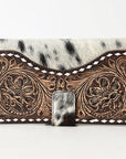 American Darling Wallet Hand Tooled Hair On Genuine Leather Western Women Bag | Handbag Purse Wristlet Travel Clutch