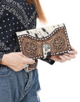 American Darling Wallet Hand Tooled Hair On Genuine Leather Western Women Bag | Handbag Purse Wristlet Travel Clutch