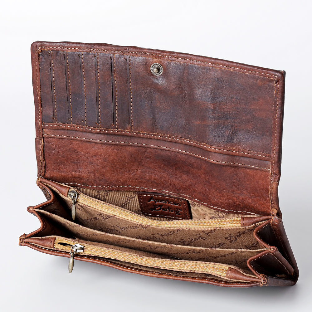 American Darling Wallet Hand Tooled Genuine Leather Women Bag Western Handbag Purse