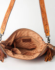 American Darling ADBGZ421A Signature Crossbody Hand Tooled Saddle Blanket Genuine Leather women bag western handbag purse