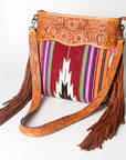 American Darling ADBGZ421A Signature Crossbody Hand Tooled Saddle Blanket Genuine Leather women bag western handbag purse