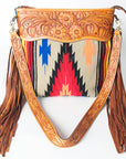 American Darling ADBGZ423A Signature Crossbody Hand Tooled Saddle Blanket Genuine Leather women bag western handbag purse