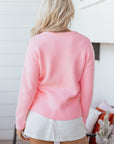 Ava Cane Puffy Knit Sweater
