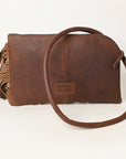 American Darling ADBGZ328A Wristlet Hand Tooled Hair On Genuine Leather women bag western handbag purse