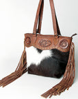 American Darling ADBGZ396C Tote Hand Tooled Hair On Genuine Leather women bag western handbag purse