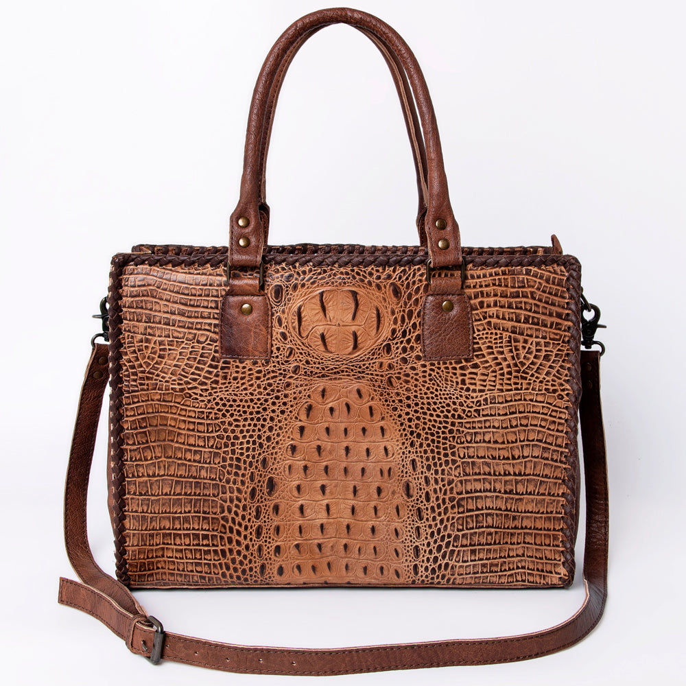 American Darling Briefcase Hand Tooled Genuine Leather Women Bag Western Handbag Purse