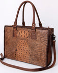 American Darling Briefcase Hand Tooled Genuine Leather Women Bag Western Handbag Purse