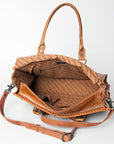 American Darling Briefcase Hand Tooled Genuine Leather Women Bag Western Handbag Purse