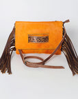 American Darling ADBG501A Clutch Hand Tooled Hair On Genuine Leather women bag western handbag purse