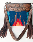 American Darling SIGNATURE CROSSBODY Hand Tooled Upcycled Wool Genuine Leather women bag western handbag purse