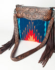 American Darling SIGNATURE CROSSBODY Hand Tooled Upcycled Wool Genuine Leather women bag western handbag purse