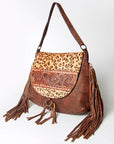 American Darling Messenger Hand Tooled Hair On Genuine Leather Women Bag Western Handbag Purse
