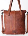 American Darling ADBGZ434B Tote Hand Tooled Hair On Genuine Leather women bag western handbag purse