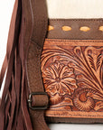 American Darling ADBGZ465B Cross Body Hand Tooled Hair On Genuine Leather women bag western handbag purse