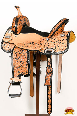 Hilason Western Horse Barrel Racing Trail American Leather Saddle Tan Tack