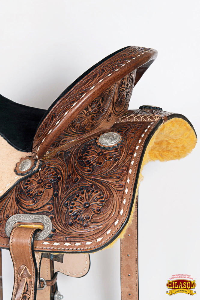 Hilason Western Horse Barrel Racing Trail Pleasure American Leather Saddle Tan Tack