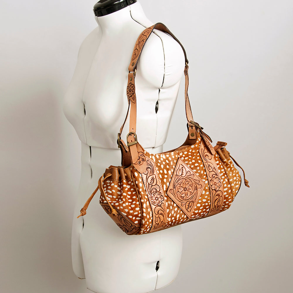 American Darling Hobo Hand Tooled Hair On Genuine Leather women bag western handbag purse