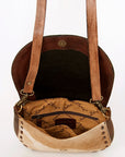 American Darling Messenger Hand Tooled Hair On Genuine Leather women bag western handbag purse